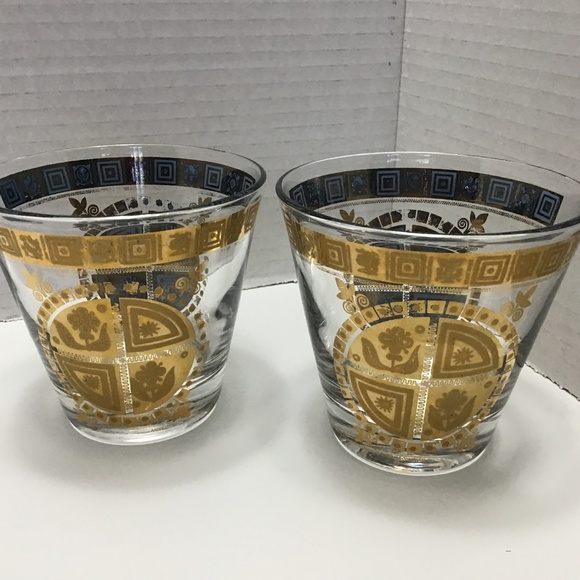 2 Vintage Culver Coronet mid century modern old fashioned tumbler glassware - Picture 1 of 14